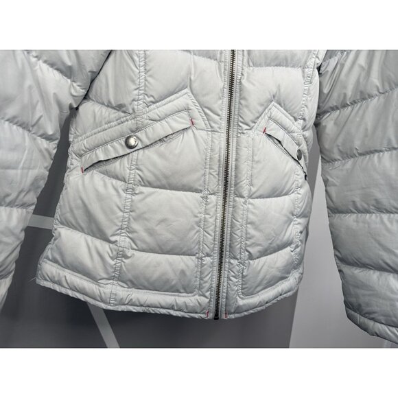 Woolrich Women’s Small Duck Down Puffer Jacket Full Zip Light Gray Frost - Picture 4 of 16